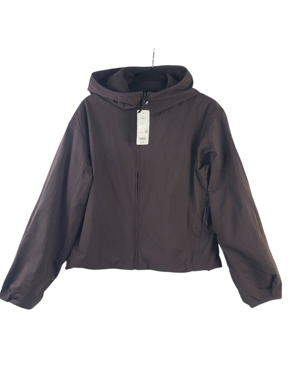 NEW Uniqlo Windproof Fleece Reversible Full-Zip Hoodie Dark Brown Size S
